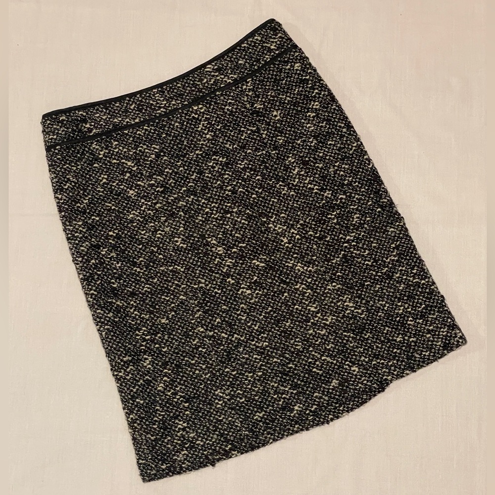 Nanette Lepore Black and Cream Tweed Pencil Skirt